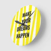 Moderne gele strepen en maak je dromen ronde klok (Hoek)