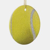 Moderne gele tennisbak met faux glitter line keramisch ornament (Rechts)