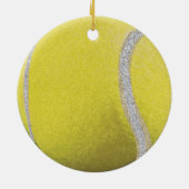 Moderne gele tennisbak met faux glitter line keramisch ornament (Achterkant)