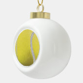Moderne gele tennisbak met faux glitter line keramische bal ornament (Rechts)