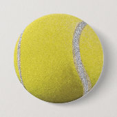 Moderne gele tennisbak met faux glitter line ronde button 7,6 cm (Voorkant)