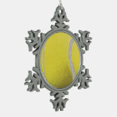 Moderne gele tennisbak met faux glitter line tin sneeuwvlok ornament (Links)