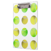 Moderne gele trennis balpatroonspeler wit klembord (Links)