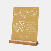 Moderne gele trouwkaarten voetstuk teken acryl bord (Hoek)
