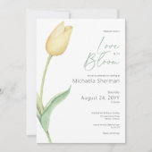 Moderne gele tulp liefde in bloei douche kaart (Voorkant)