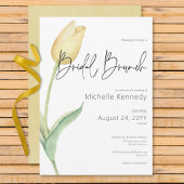 Moderne gele tulp solo bruids brunch kaart