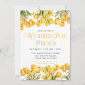 Moderne gele tulpen bloemenbrunch Moederdag Kaart (Voorkant)
