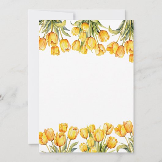 Moderne gele tulpen bloemenbrunch Moederdag Kaart (Achterkant)