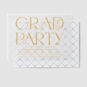 Moderne Gele Typografie Graduation Party Vellum Uitnodigingen (Offset (Uitnodiging))