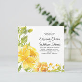 Moderne Gele Waterverf Bloemen Wedden Kaart (Staand voorkant)