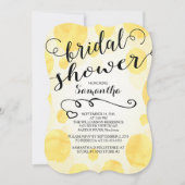 Moderne Gele Waterverf Bruidsdouche Uitnodiging (Voorkant)