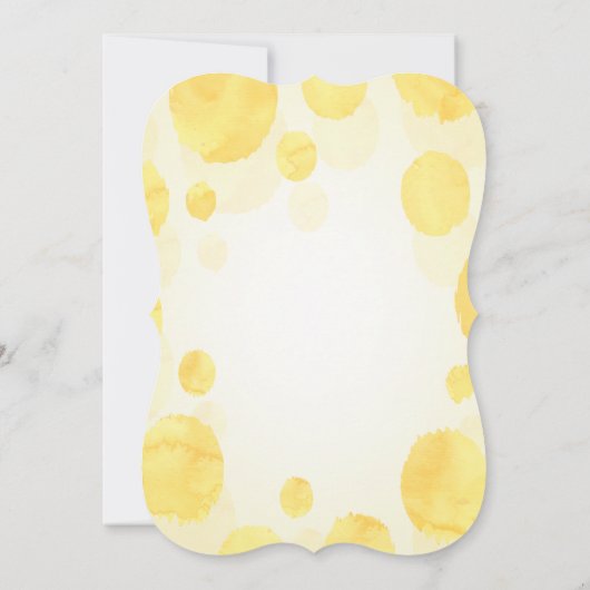 Moderne Gele Waterverf Bruidsdouche Uitnodiging (Achterkant)