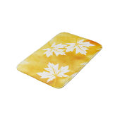 Moderne gele waterverf en witte paardebladeren badmat (Gekanteld)