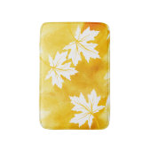 Moderne gele waterverf en witte paardebladeren badmat (Voorkant Verticaal)