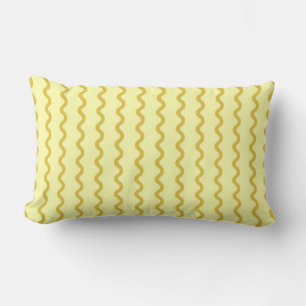 Moderne gele Wavy Stripe Minimalistische Lente Zom Kussen