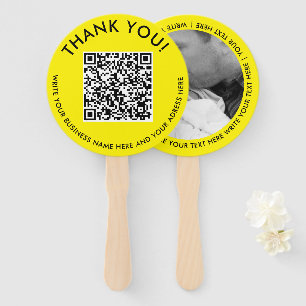 Moderne Gele Web QR Code Digitale Scanbare Foto Handwaaier
