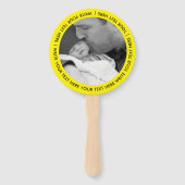 Moderne Gele Web QR Code Digitale Scannable Foto Handwaaier (Achterkant)