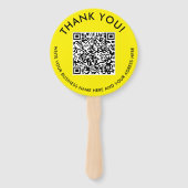 Moderne Gele Web QR Code Digitale Scannable Foto Handwaaier (Voorkant)