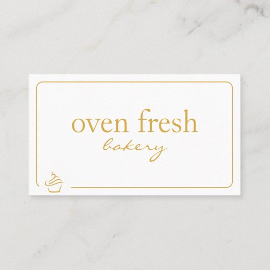 Moderne gele witte cupcake bakkerij visitekaartje (Achterkant)