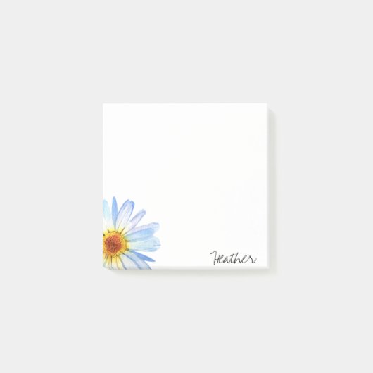 Moderne Gele Witte Dagen Waterverf Personaliseert Post-it® Notes (Voorkant)