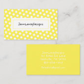 Moderne gele witte poka stipt afbeelding visitekaartje (Voorkant / Achterkant)