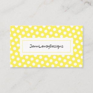 Moderne gele witte poka stipt afbeelding visitekaartje
