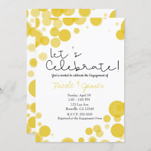 Moderne gele witte Polka dot bubbels vieren Kaart