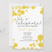 Moderne Gele Witte Stippen Bellen Feesten Kaart (Voorkant)