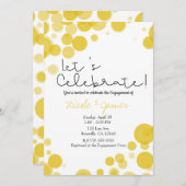 Moderne Gele Witte Stippen Bellen Vieren Kaart (Voorkant / Achterkant)