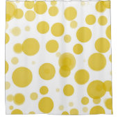 Moderne Gele & Witte Stippen Bubbel Feestje Douchegordijn (Voorkant)