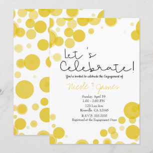 Moderne Gele Witte Stippen Bubbles Vieren Kaart