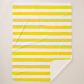 Moderne gele witte streped Sjabloon groot Sherpa Deken (Voorkant)