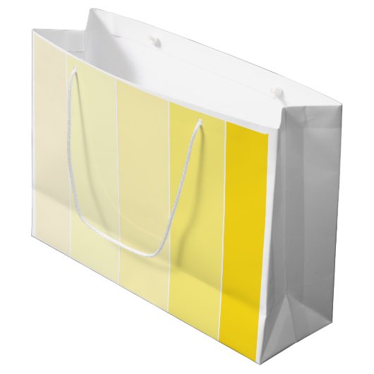 Moderne gele witte strepen Stijlvolle Sjabloon Groot Cadeauzakje (Voorkant Gekanteld)