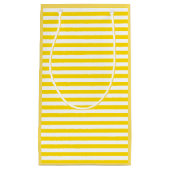 Moderne gele witte strepes Sjabloon legant Klein Cadeauzakje (Voorkant)