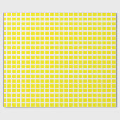 Moderne gele witte vleid gerasterd patroon cadeaupapier (Vlak)