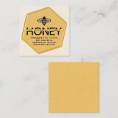 Moderne gele zeshoek gestileerde bijenhoning bedri vierkante visitekaartje (Voorkant / Achterkant)