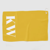 Moderne Gele Zomer Monogram Personaliseerbaar Golfhanddoek (Horizontaal)