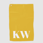 Moderne Gele Zomer Monogram Personaliseerbaar Golfhanddoek (Voorkant)