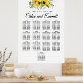 Moderne Gele Zonnebloem 13-tafel zitgrafiek Poster (Keuken)