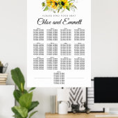 Moderne Gele Zonnebloem 13-tafel zitgrafiek Poster (Thuiskantoor)
