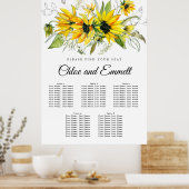Moderne Gele Zonnebloem 5-tafel zitgrafiek Poster (Keuken)