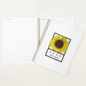Moderne Gele Zonnebloem Bloemige Aangepaste Naam Planner (Display)