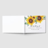 Moderne gele zonnebloem bruiloft gastenboek (Volledig)
