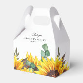 Moderne gele zonnebloem bruiloft gunstbox bedankdoosjes (Voorkant Zijde)