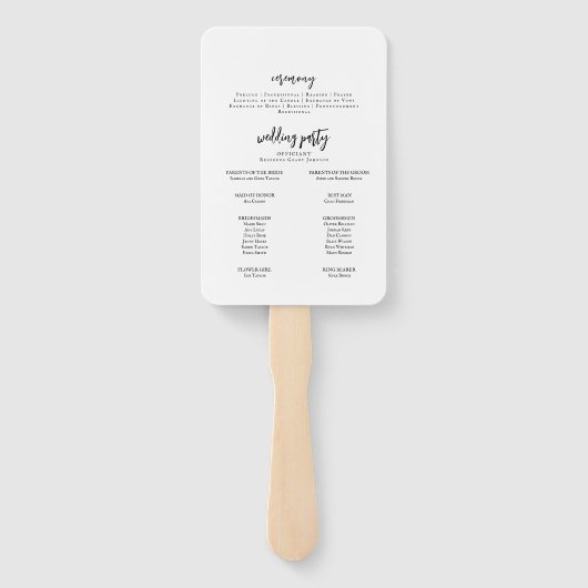 Moderne gele zonnebloem bruiloft handwaaier (Achterkant)