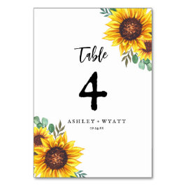 Moderne gele zonnebloem bruiloft kaart