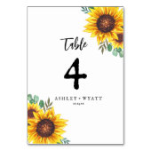 Moderne gele zonnebloem bruiloft kaart (Voorkant)