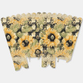 Moderne gele zonnebloem dambord gouden glitter bedankdoosjes (Ongevouwen)