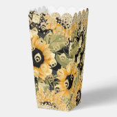 Moderne Gele Zonnebloem Schachbrett Glitter Goud Bedankdoosjes (Achterkant)