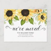 Moderne Gele Zonnebloem Waterverf Bloemen Bewegen Aankondigingskaart (Voorkant)